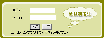 全日制考生成績查詢登陸框